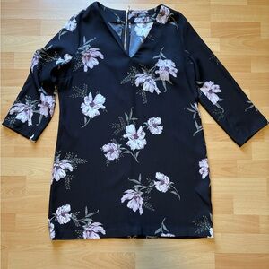 Dynamite Black Dress with Pink Floral Accents